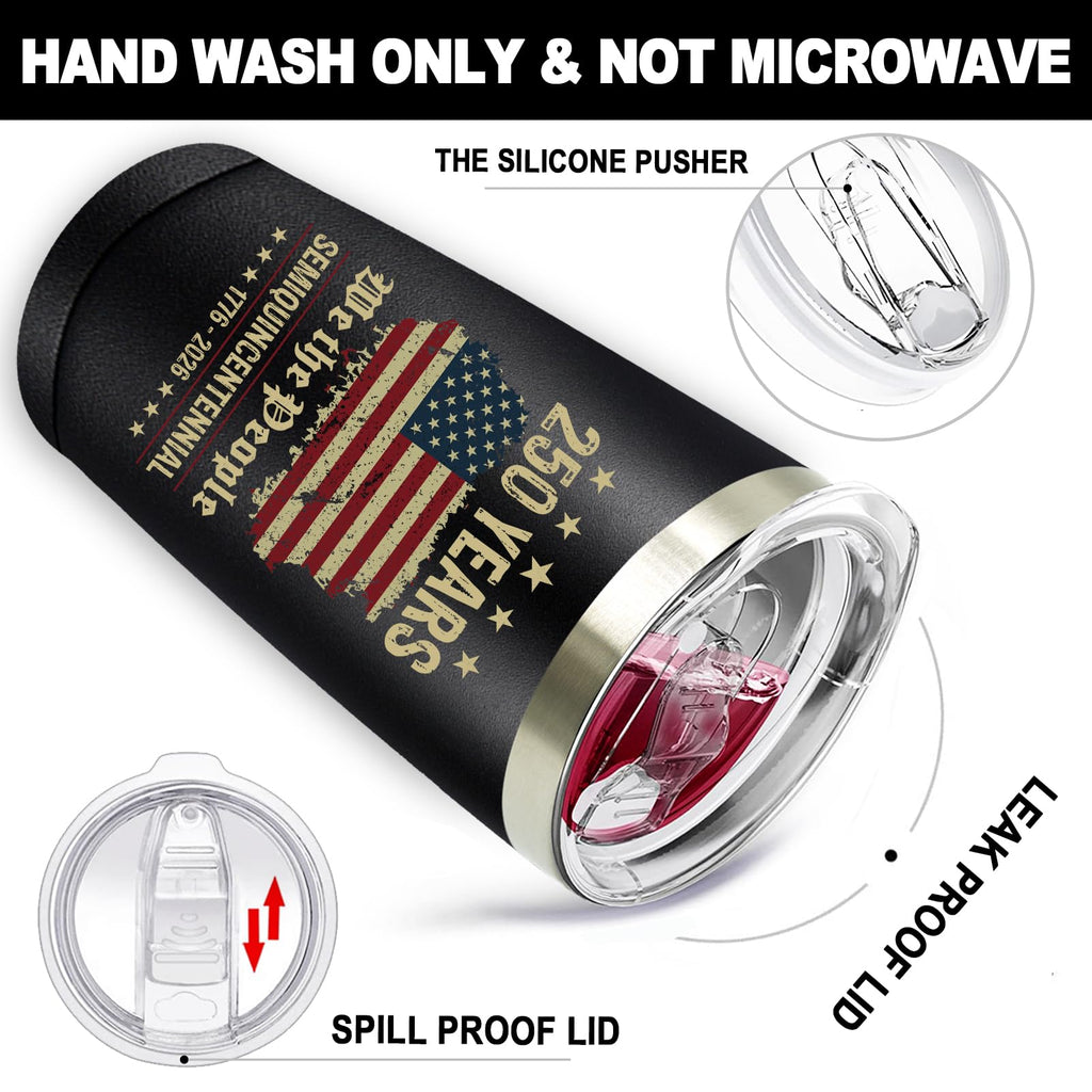 SpenMeta USA 250th Anniversary Merchandise, America 250 Merch Gifts, 20 0z 250 Year United States Independence Day Anniversary Tumbler Cup