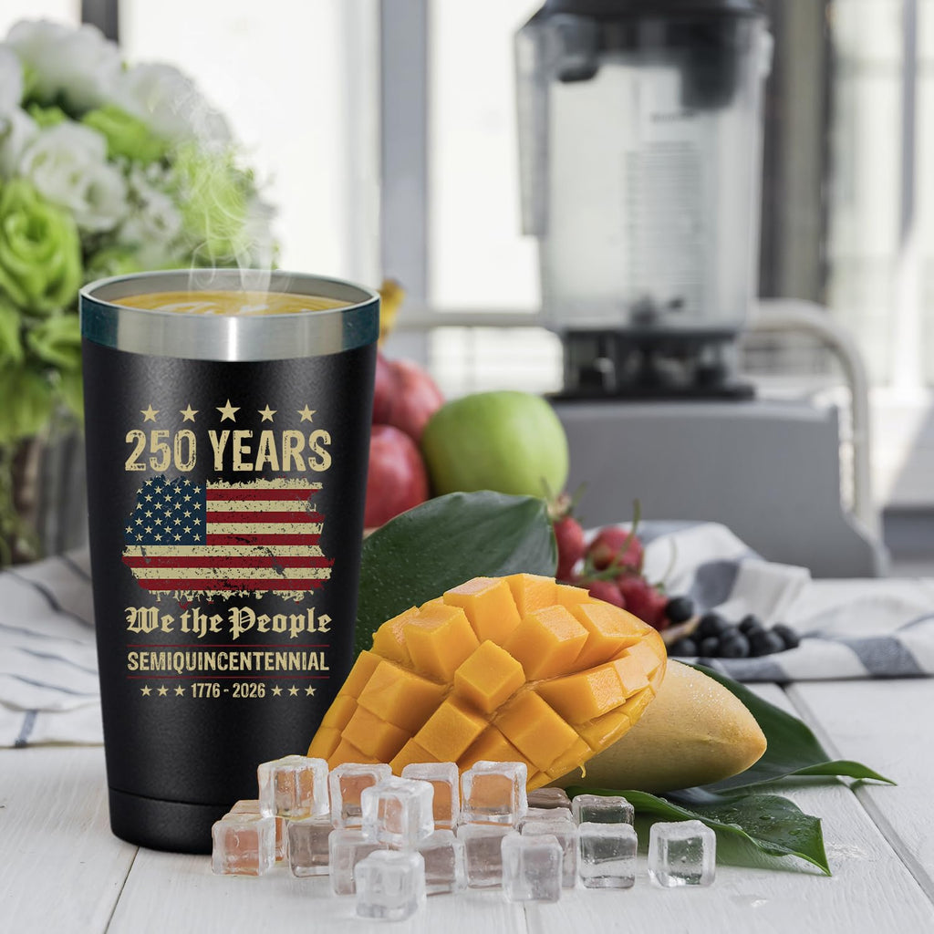 SpenMeta USA 250th Anniversary Merchandise, America 250 Merch Gifts, 20 0z 250 Year United States Independence Day Anniversary Tumbler Cup