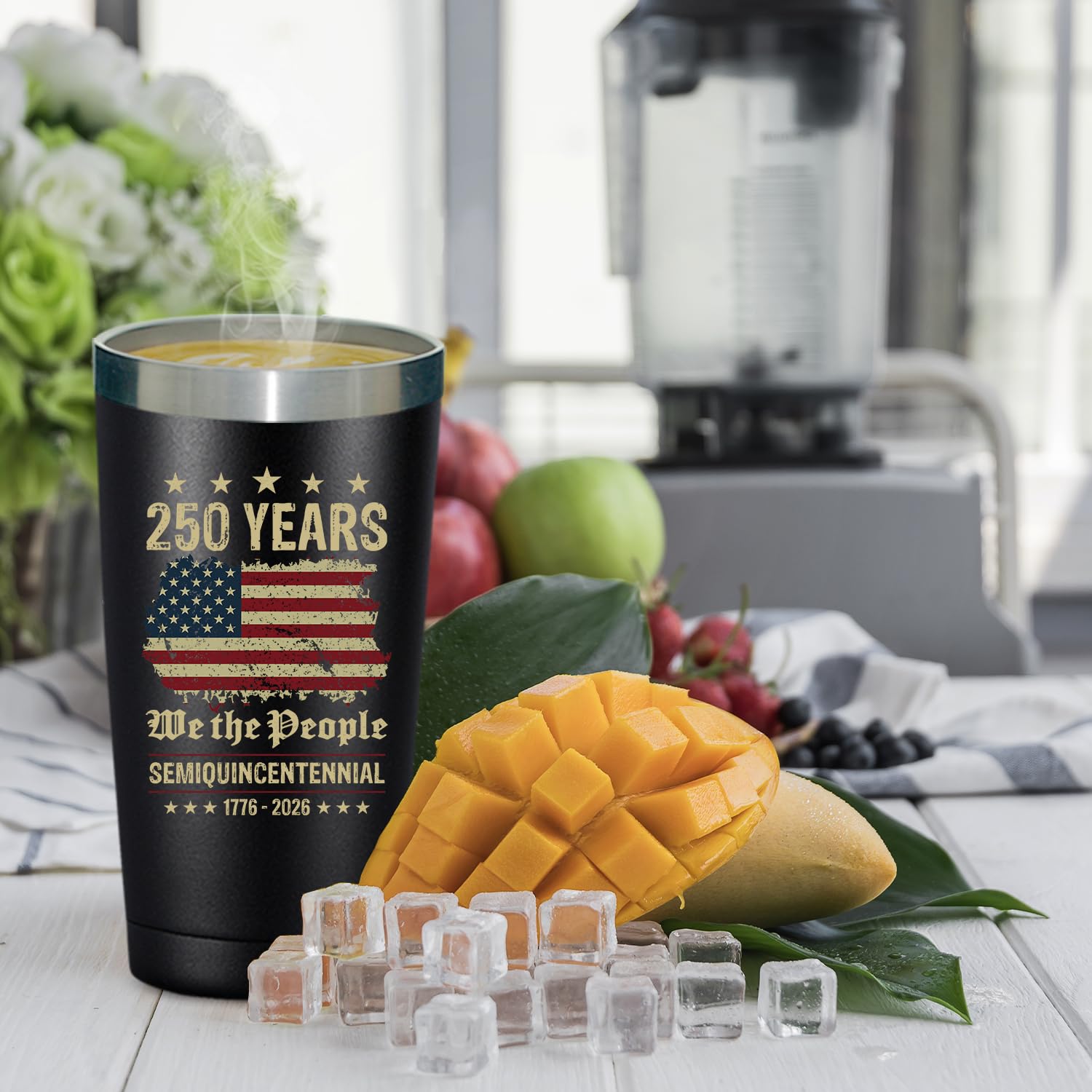 SpenMeta USA 250th Anniversary Merchandise, America 250 Merch Gifts, 20 0z 250 Year United States Independence Day Anniversary Tumbler Cup