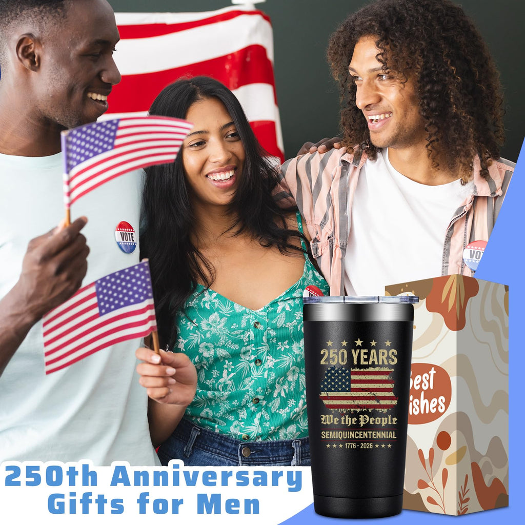 SpenMeta USA 250th Anniversary Merchandise, America 250 Merch Gifts, 20 0z 250 Year United States Independence Day Anniversary Tumbler Cup