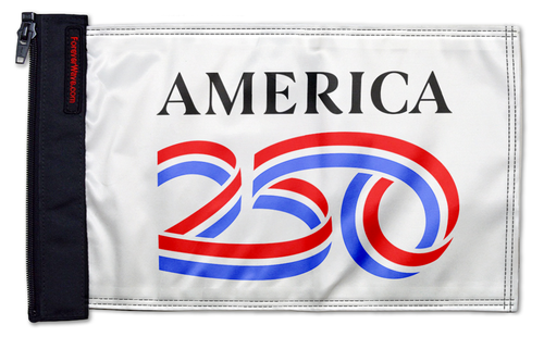 America 250 12"x18" Forever Wave Flag for Boats